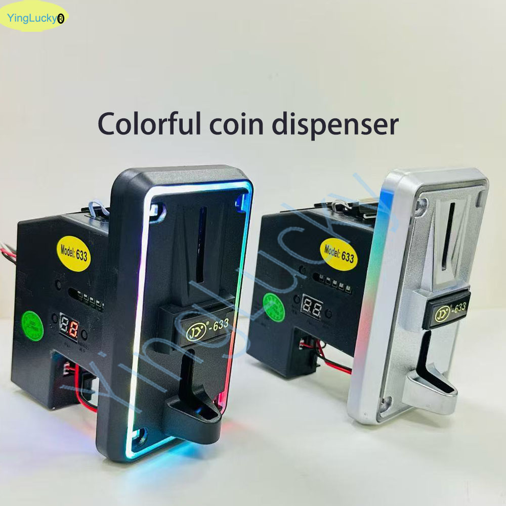 Arcade Card Vending Machine - Penerima Koin Multi Warna LED, Pemilih